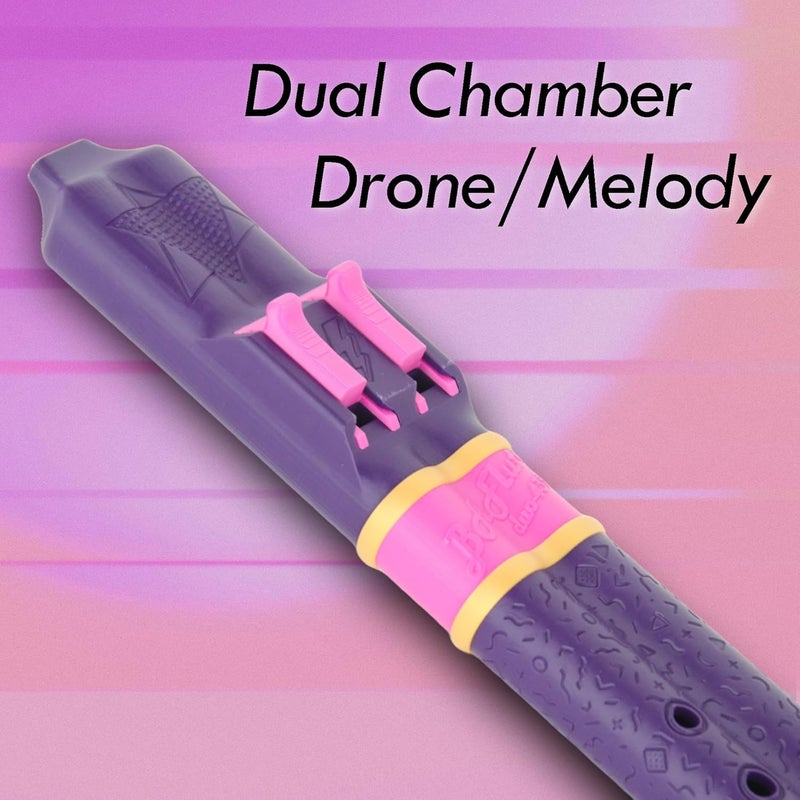 BáFlute BaFlute Native American Style Drone Flute, Key of A 432hz, Double Chamber Drone Flute, 3D Printed, 90's Vibe (Purple) - Image 4